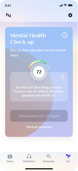 App Screen. Behalte deine psychische Gesundheit im Überblick.