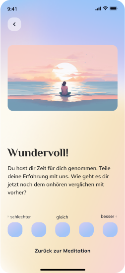 App Screen. Löse dich von Angespannt-heit und Unwohlsein.