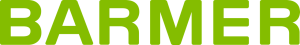 Grünes Logo mit dem Schriftzug Barmer auf transparentem Hintergrund.