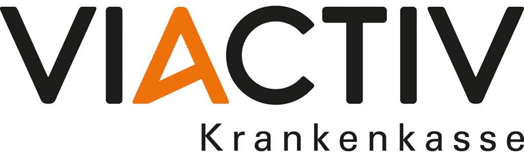 Logo der VIACTIV Krankenkasse mit markantem orangefarbenem A.